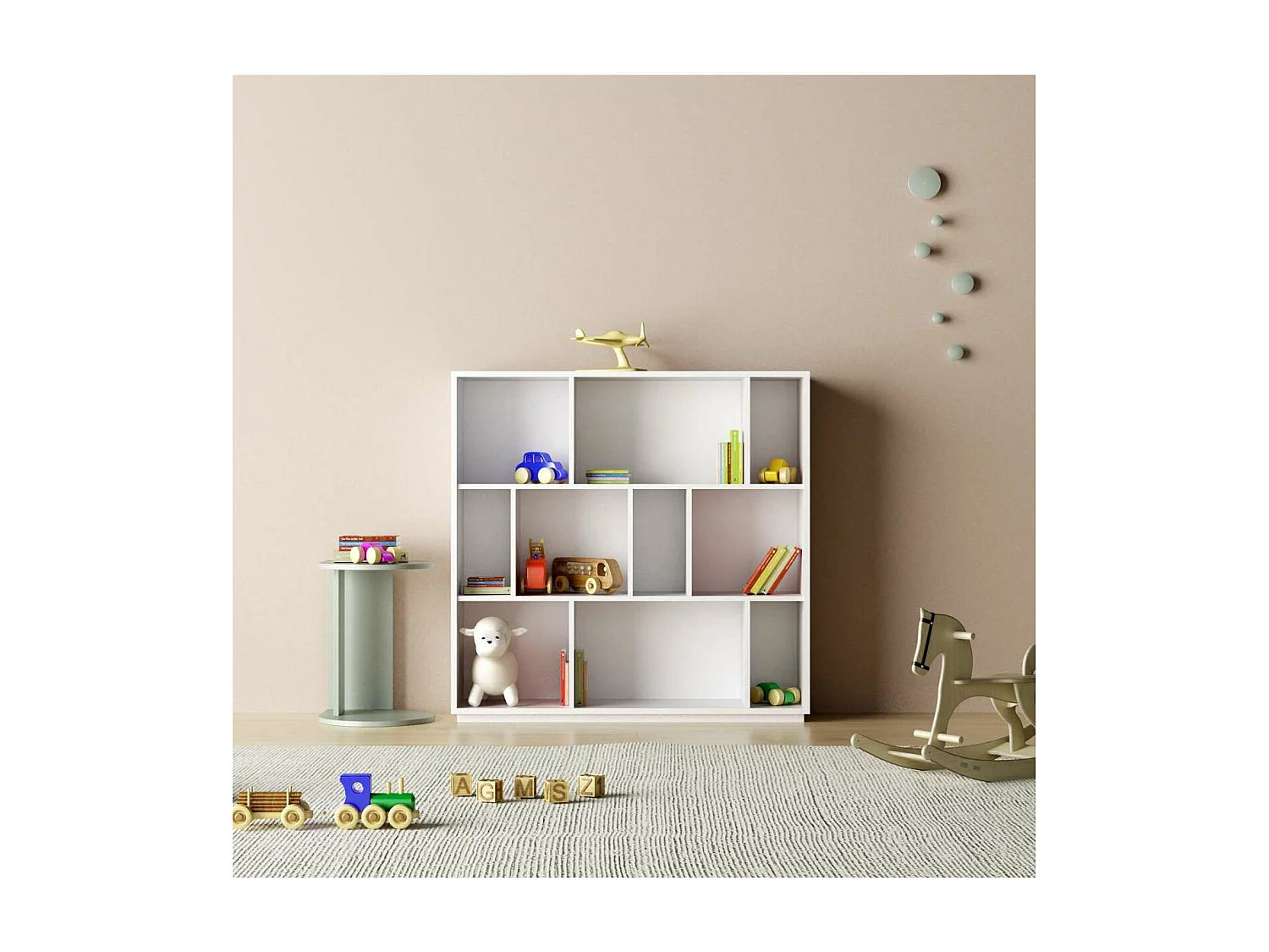 Estanteria 3 alturas modelo 546 acabado blanco. 117 cm(alto), 119 cm(ancho), 32 cm(fondo).