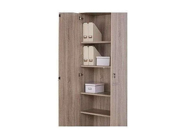 Armario alto con puertas acabado olmo claro, 208.8 cm(alto)93 cm(ancho)42.5 cm(fondo)..
