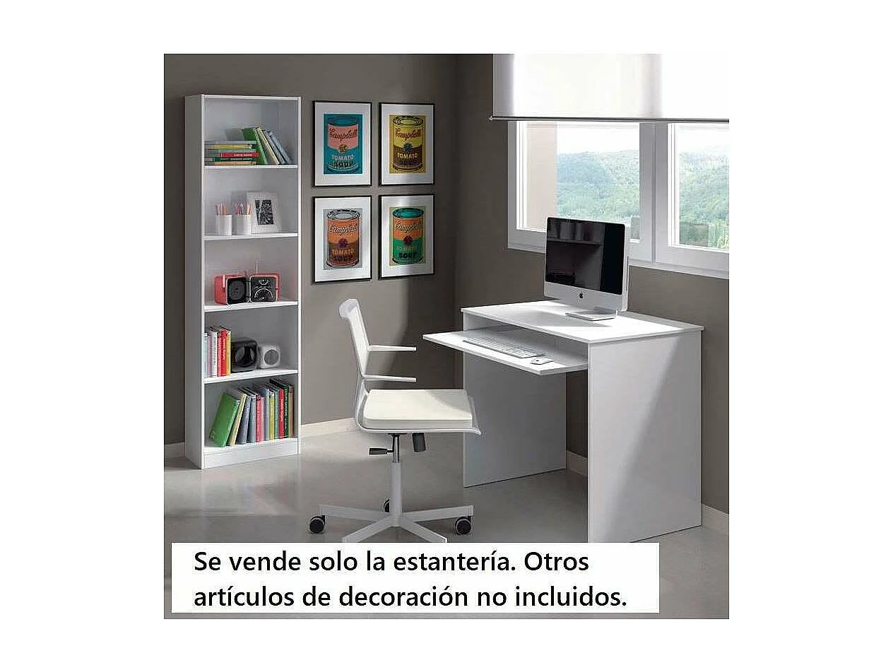 Estanteria seis baldas Children en blanco artik 180 cm(alto)52 cm(ancho)25 cm(fondo). .