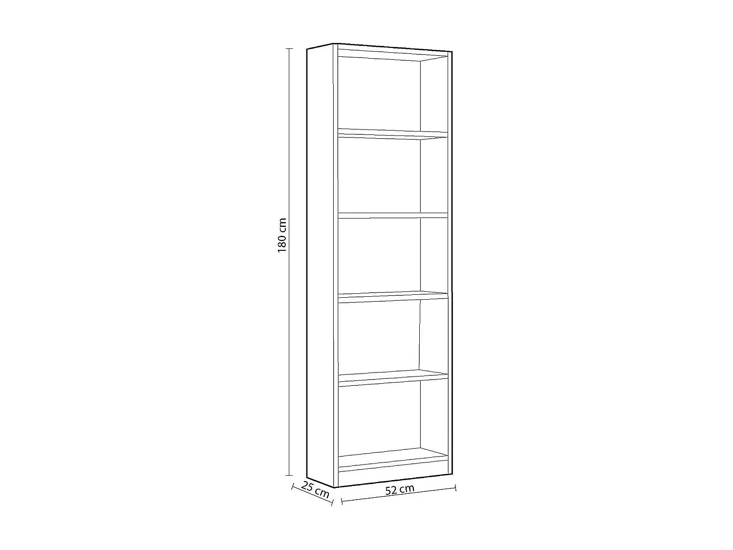 Estanteria seis baldas Children en blanco artik 180 cm(alto)52 cm(ancho)25 cm(fondo). .