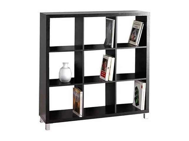 Estantería mediana kubox 3x3 acabado negro, 111 cm(alto)111 cm(ancho)29 cm(fondo)