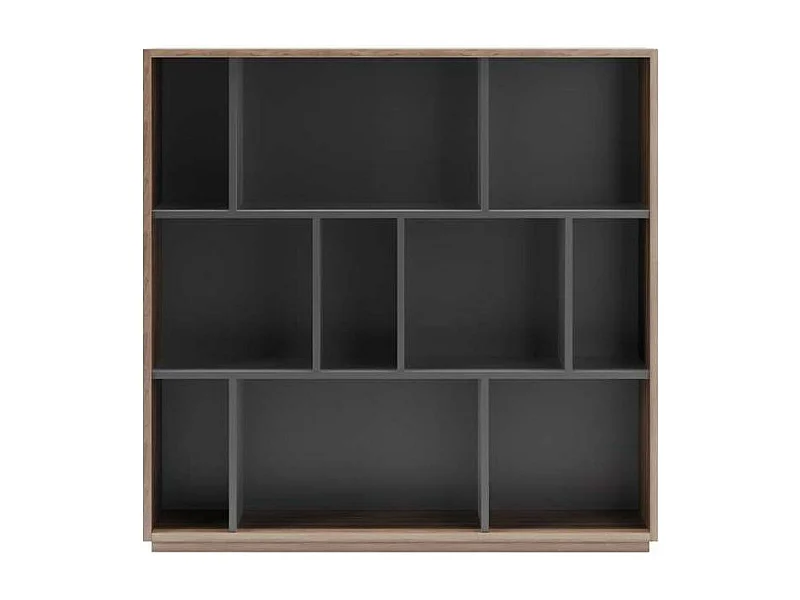 Estantería 3 alturas modelo 546 acabado nogal claro/grafito. 117 cm(alto), 119 cm(ancho),