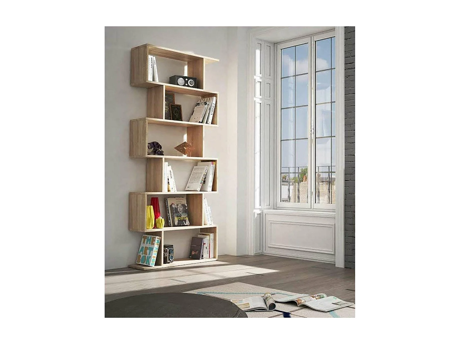 Estanteria alta Canton en roble canadian 192 cm(alto)80 cm(ancho)25 cm(fondo) .