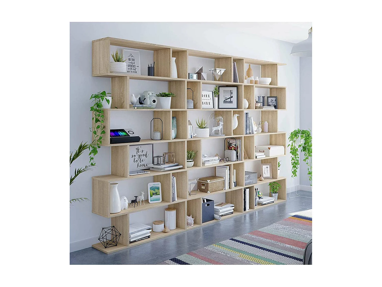 Estanteria alta Canton en roble canadian 192 cm(alto)80 cm(ancho)25 cm(fondo) .