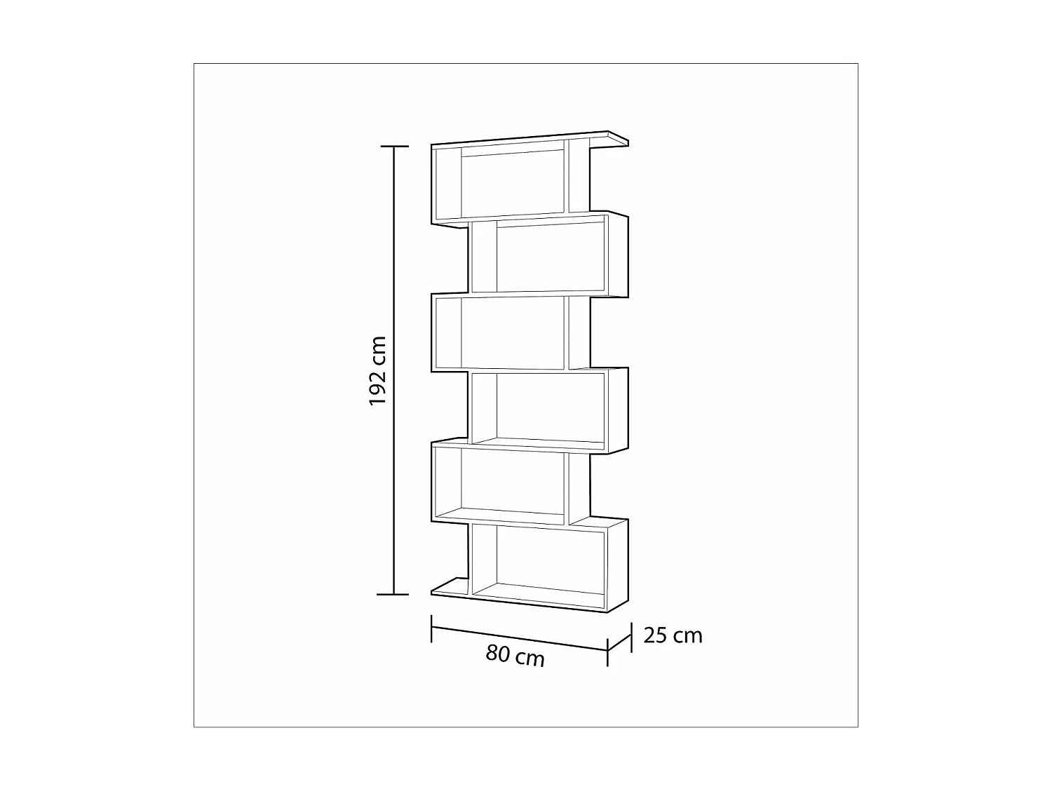 Estanteria alta Canton en roble canadian 192 cm(alto)80 cm(ancho)25 cm(fondo) .