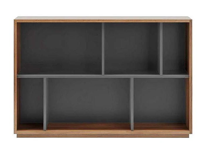 Estantería 2 alturas modelo 547 acabado nogal claro/grafito. 80cm(alto), 119cm(ancho), 32