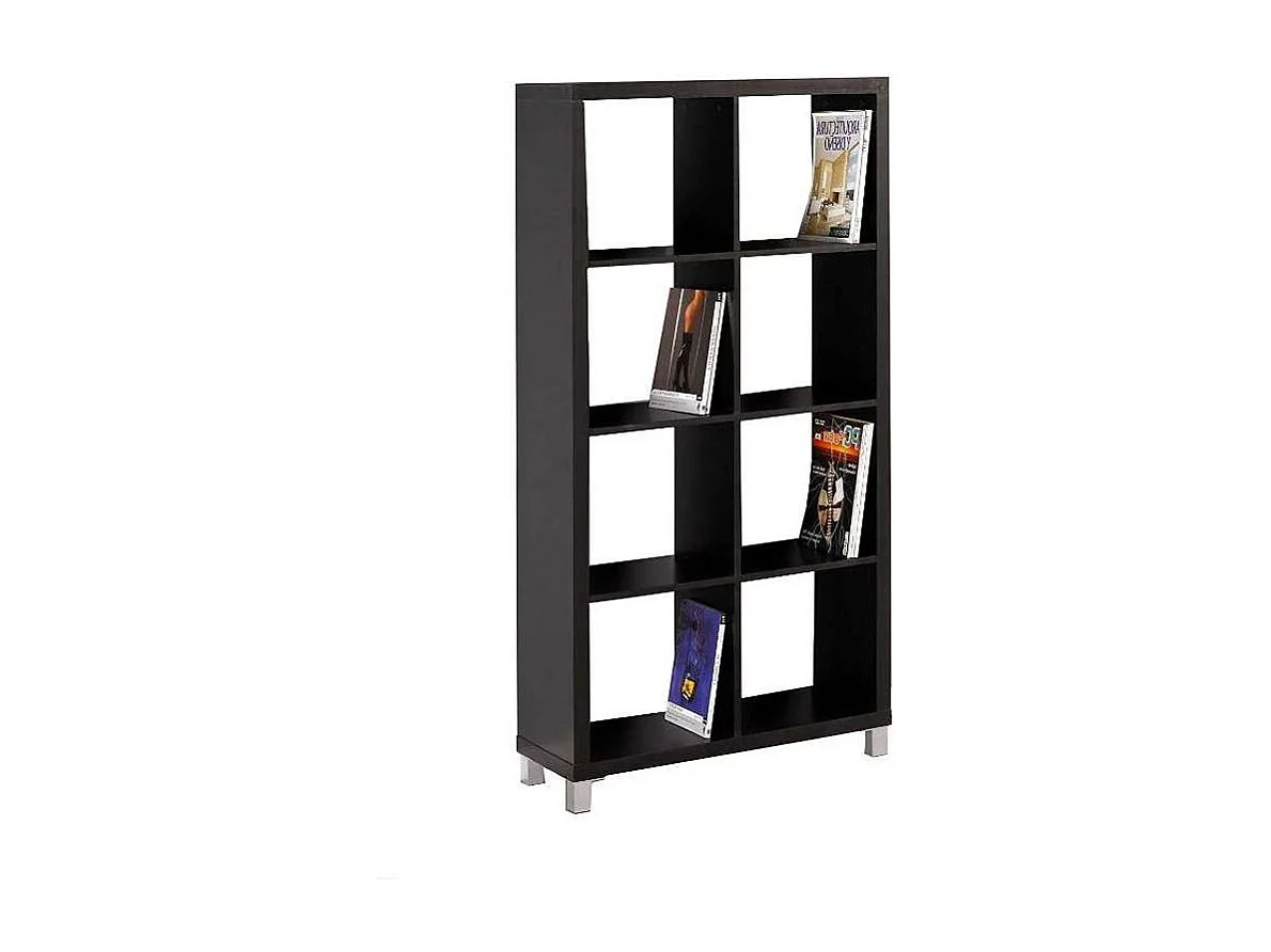 Estantería alta kubox 2x4 acabado negro, 146 cm(alto)76 cm(ancho)29 cm(fondo) .