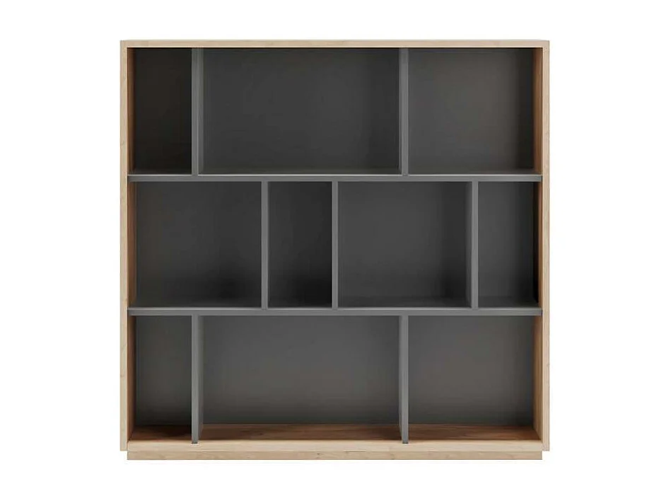 Estantería 3 alturas modelo 546 acabado roble claro/grafito. 117 cm(alto), 119 cm(ancho),