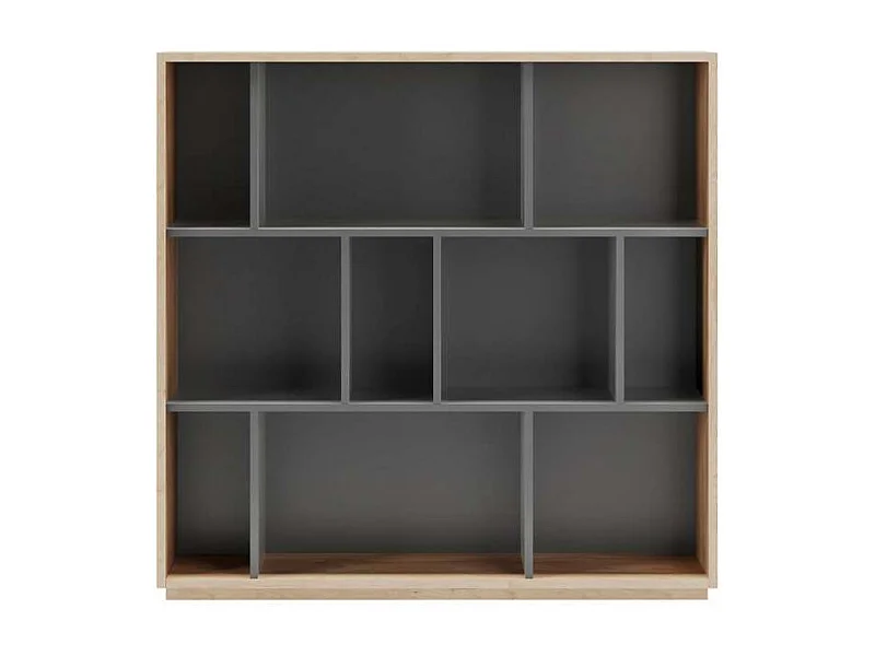 Estantería 3 alturas modelo 546 acabado roble claro/grafito. 117 cm(alto), 119 cm(ancho),