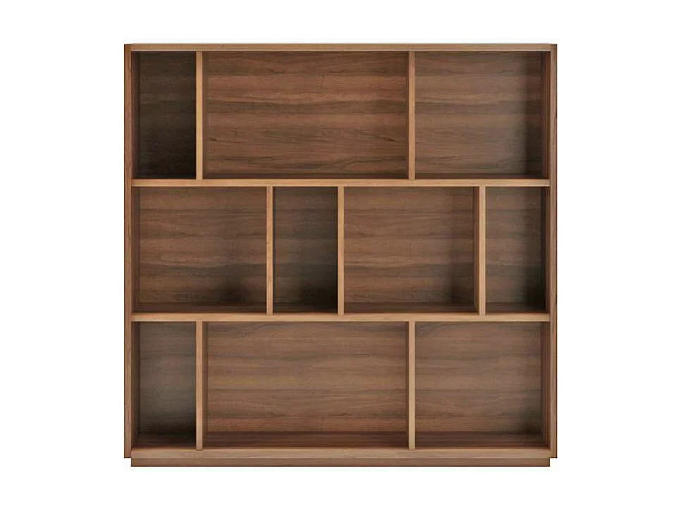 Estantería 3 alturas modelo 546 acabado nogal claro. 117 cm(alto), 119 cm(ancho), 32 cm(f