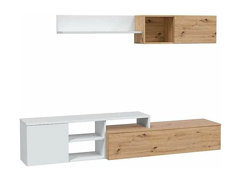 Conjunto salón Teho acabado roble y blanco artik reversible 44 cm(alto) 2,21 cm(ancho) 40