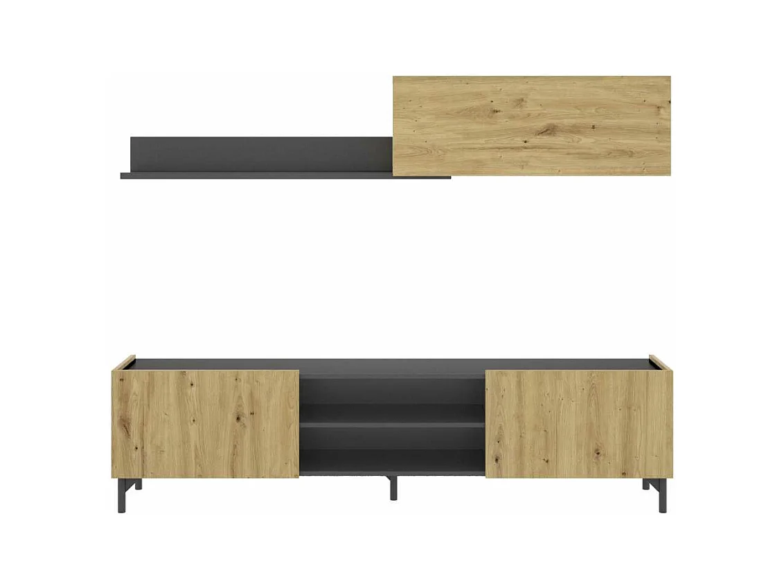 Conjunto modular para salón Duna acabado Nordic-Grafito, 180 cm(ancho) 182.4 cm(largo)35