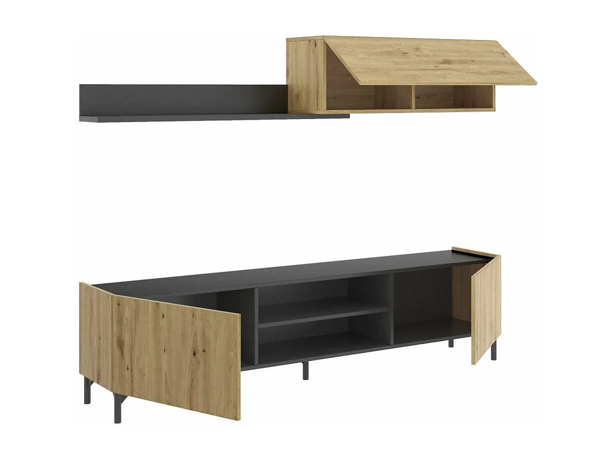 Conjunto modular para salón Duna acabado Nordic-Grafito, 180 cm(ancho) 182.4 cm(largo)35