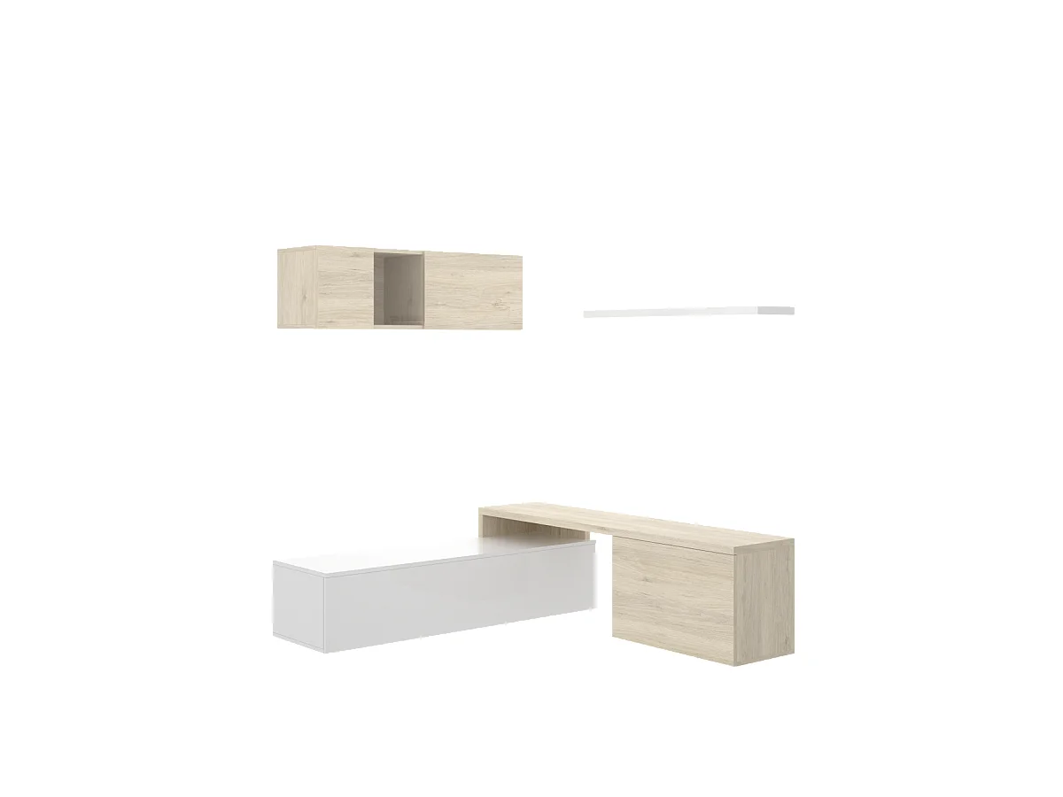 Conjunto de salon compacto Higuera de Calatrava en color Blanco Brillo / Natural