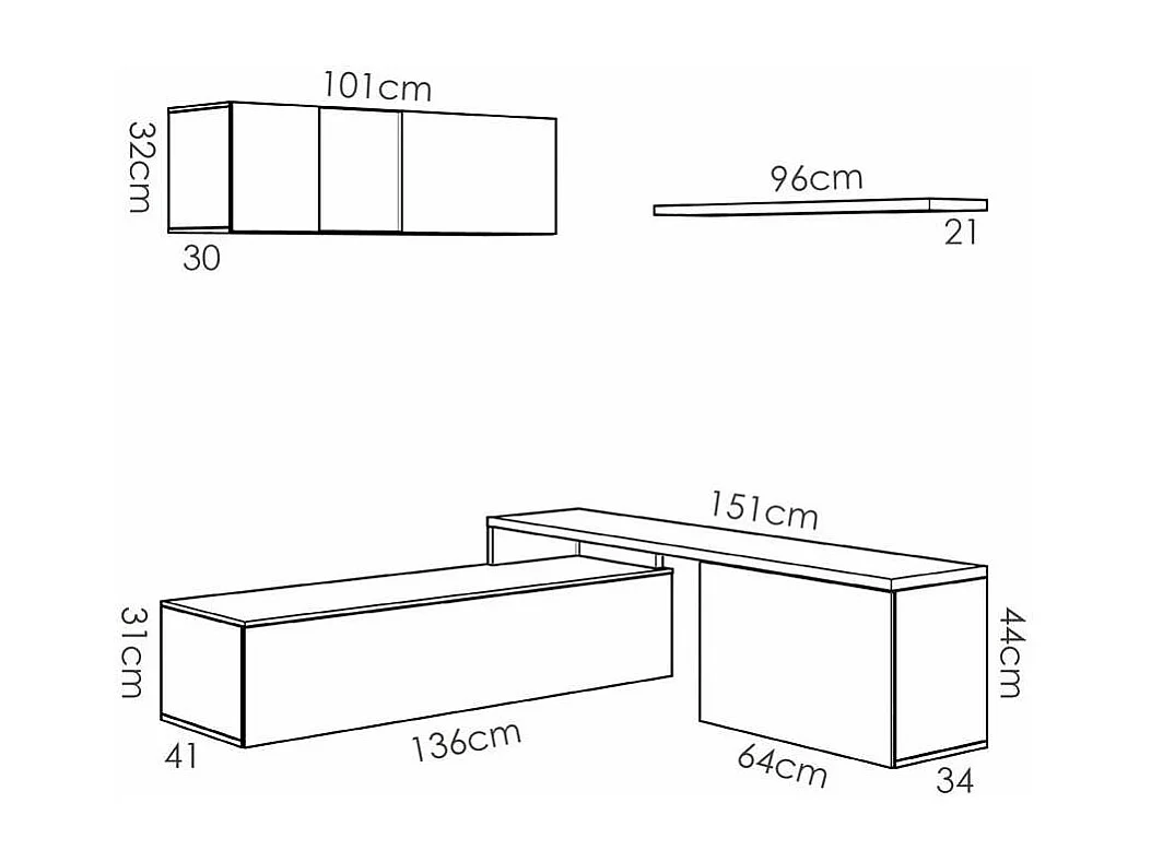 Conjunto de salon compacto Higuera de Calatrava en color Blanco Brillo / Natural