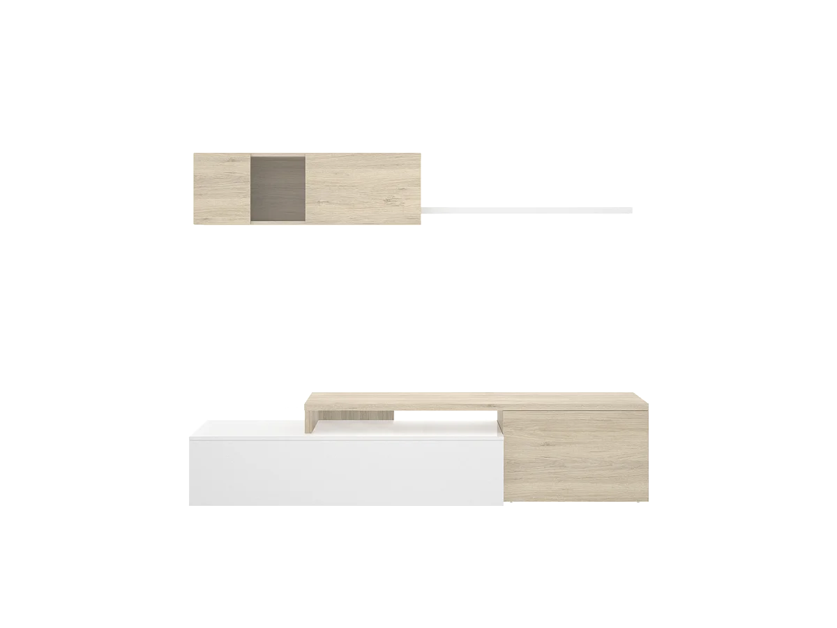 Conjunto de salon compacto Higuera de Calatrava en color Blanco Brillo / Natural