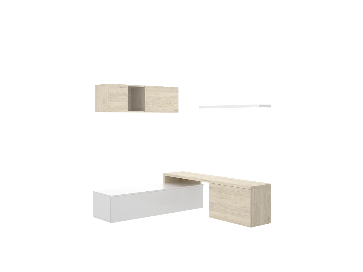 Conjunto de salon compacto Higuera de Calatrava en color Blanco Brillo / Natural