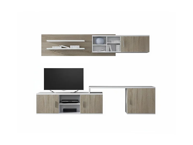 Composición de salón Baza en blanco y cambrian. De 220 a 270 cm de ancho. Se sirve monta