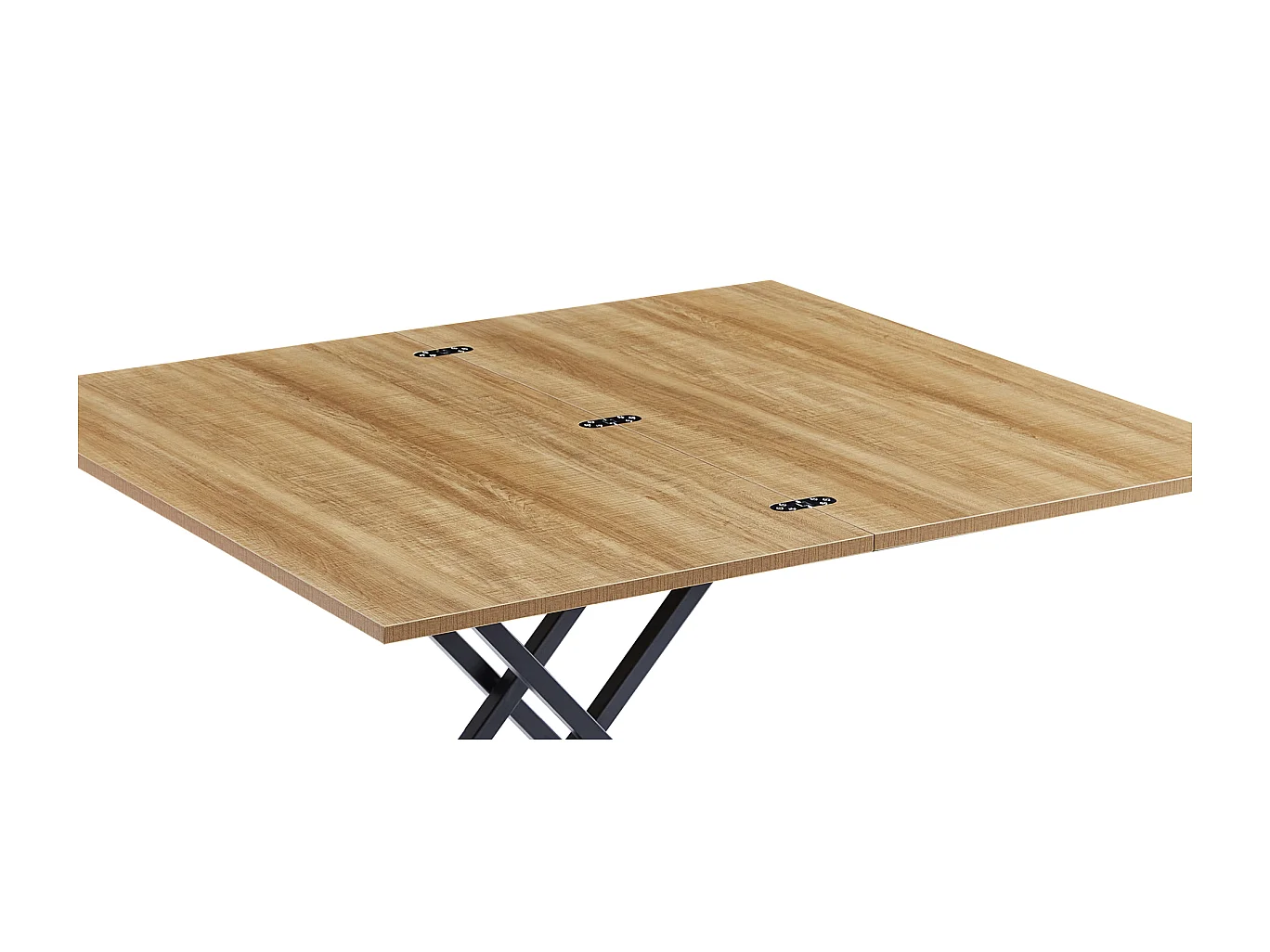 Mesa de centro con altura regulable Támesis simil madera color roble. 39-75 cm (alto) 100