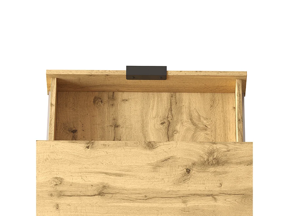 Salontafel, salontafel met gekleurde blokstructuur, met vakken en laden, metalen poten.