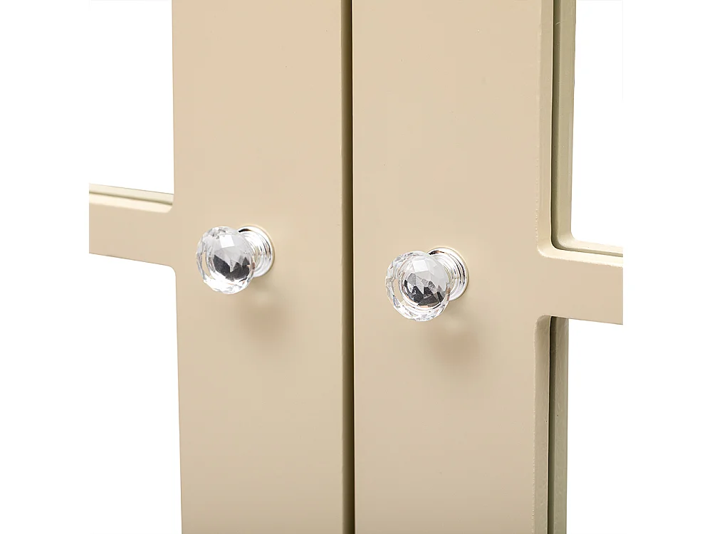 Aparador espelhado com puxadores de cristal, 4 portas, com laminado amovível, adequado para sala de estar e de jantar, 160 x 40 x 85 cm