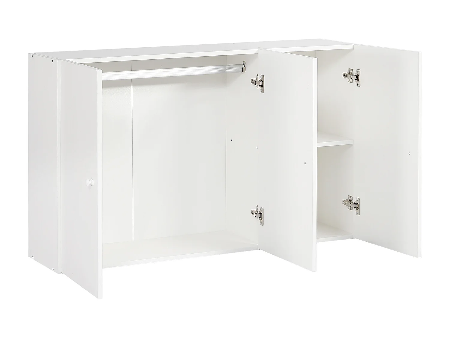 Beliche para crianças 90x200cm, com roupeiro e móvel de arrumação, pinho + MDF + cortiça, branco + verde