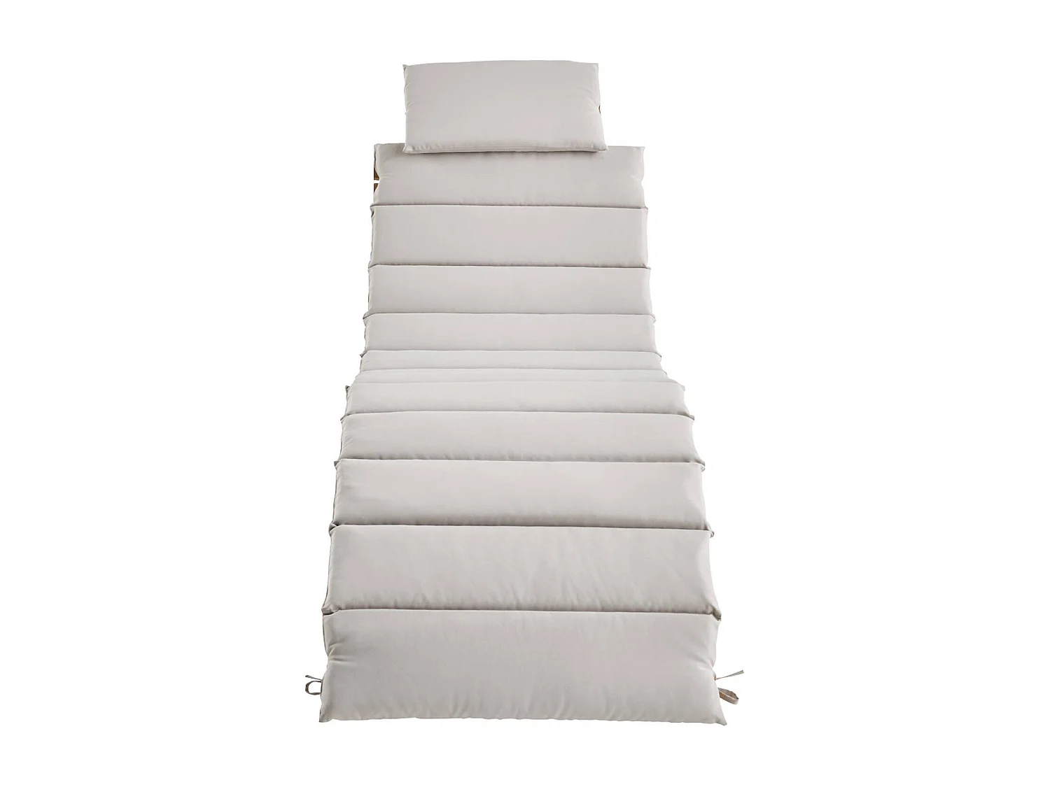 Lot de 2 bains de soleil en bois d'acacia LAURE avec coussin beige en polyester. 184 x 55 x 63.5 cm