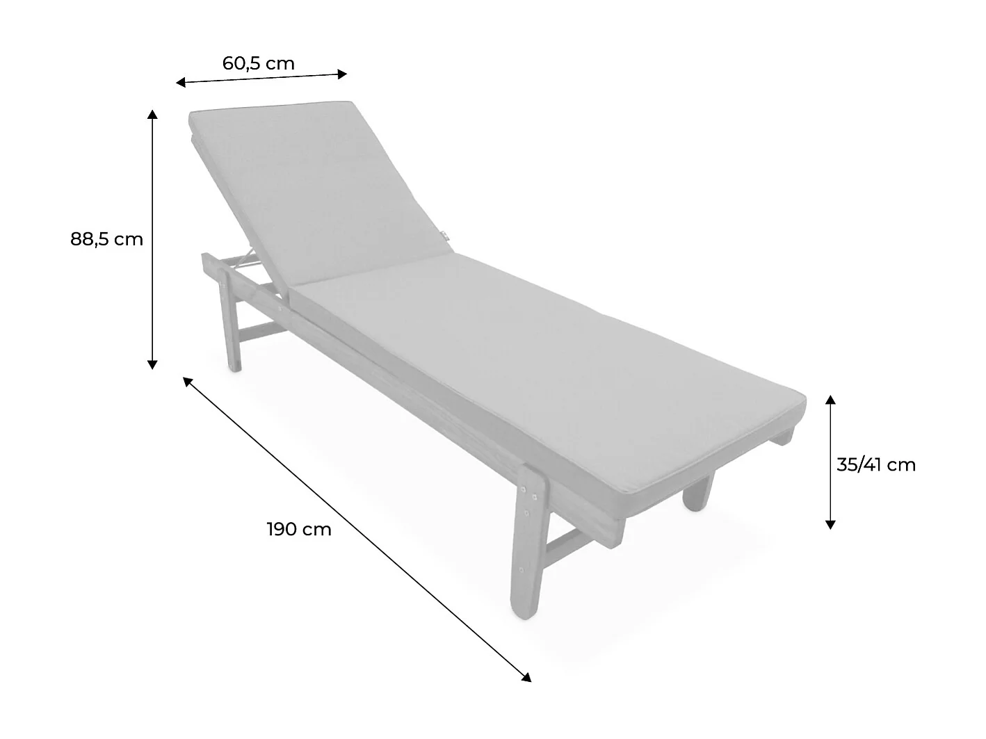 Set di 2 lettini prendisole multiposizione in legno con rotelle, verde