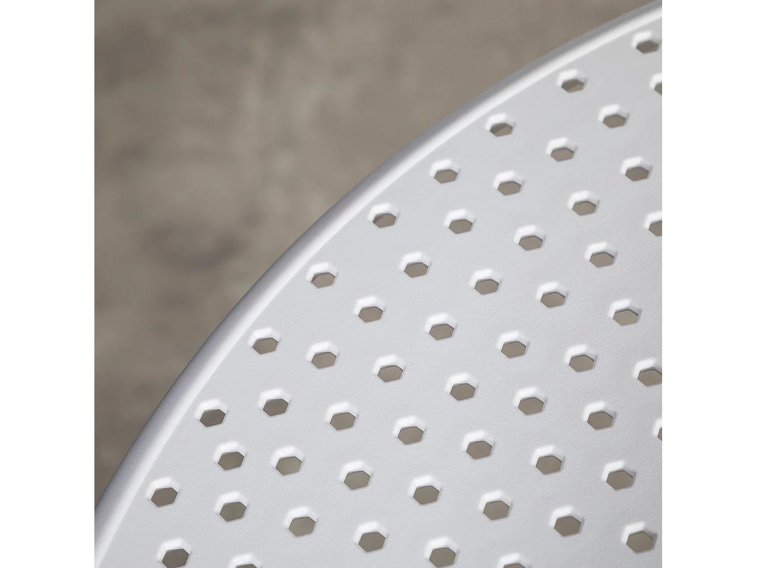 Table de jardin LUZ, Petite Table d'Extérieur Ronde et Compacte Idéale pour un Balcon ou une Terrasse, Blanc