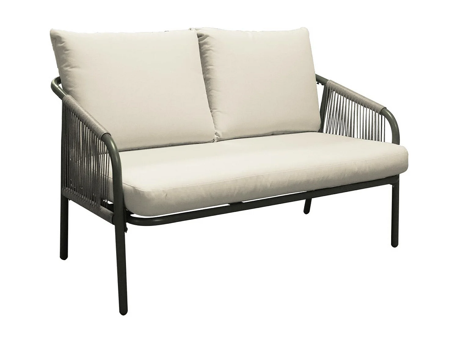 Conjunto de jardín de acero de 4 plazas verde kaki