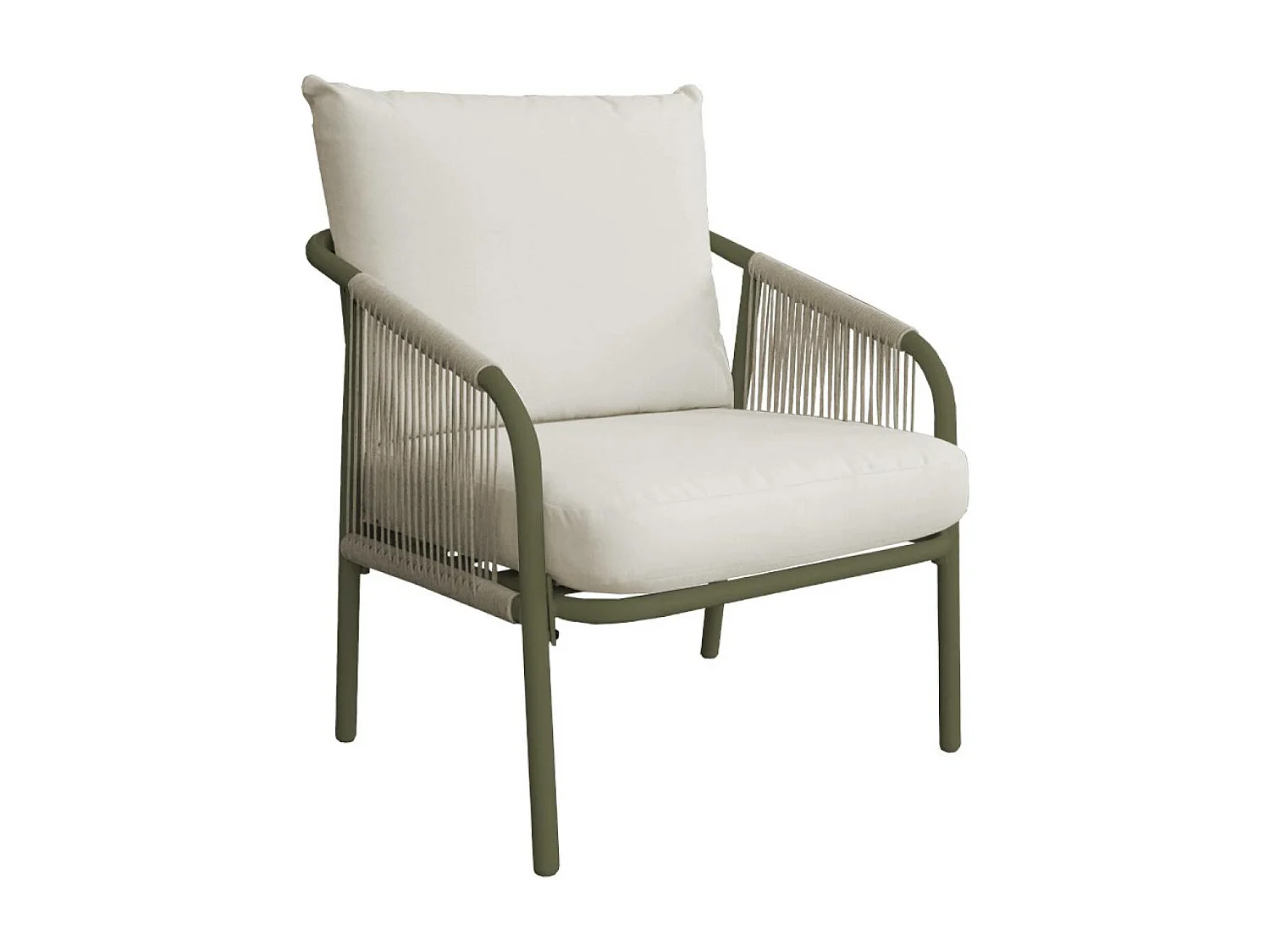 Conjunto de jardín de acero de 4 plazas verde kaki