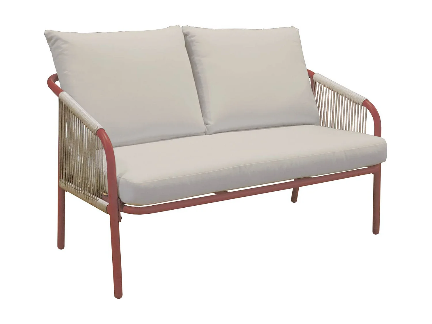 Conjunto de jardín de acero de 4 plazas terracotta