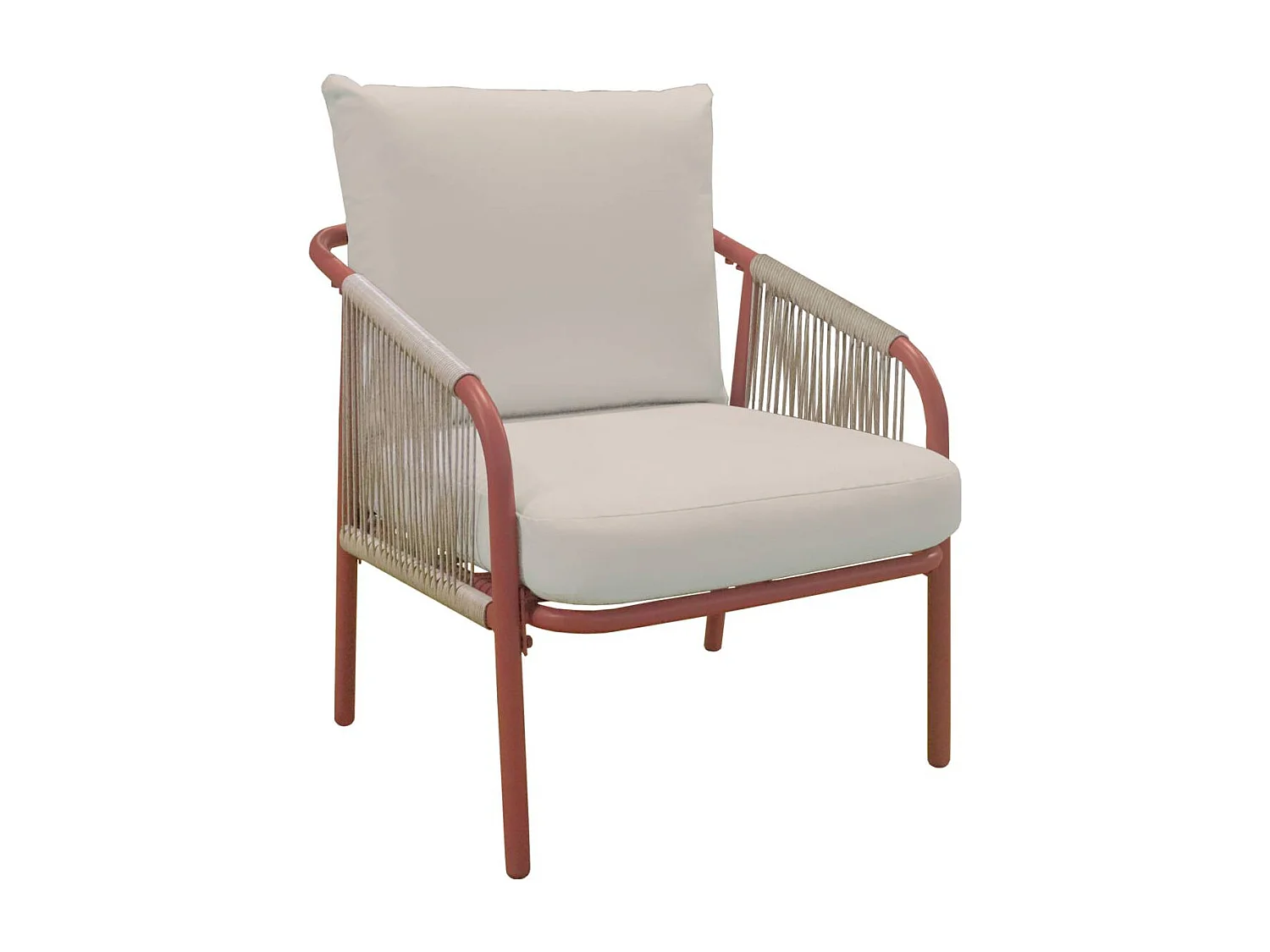 Conjunto de jardín de acero de 4 plazas terracotta