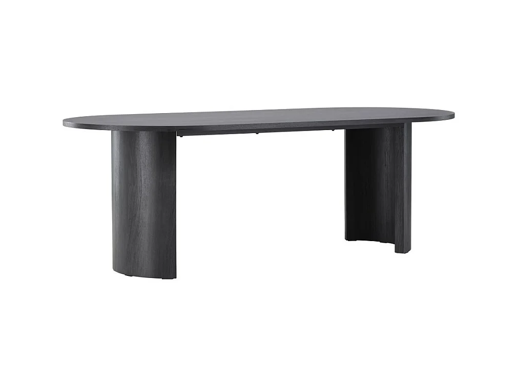Grundsund - Table à manger 10 personnes ovale en bois - Noir