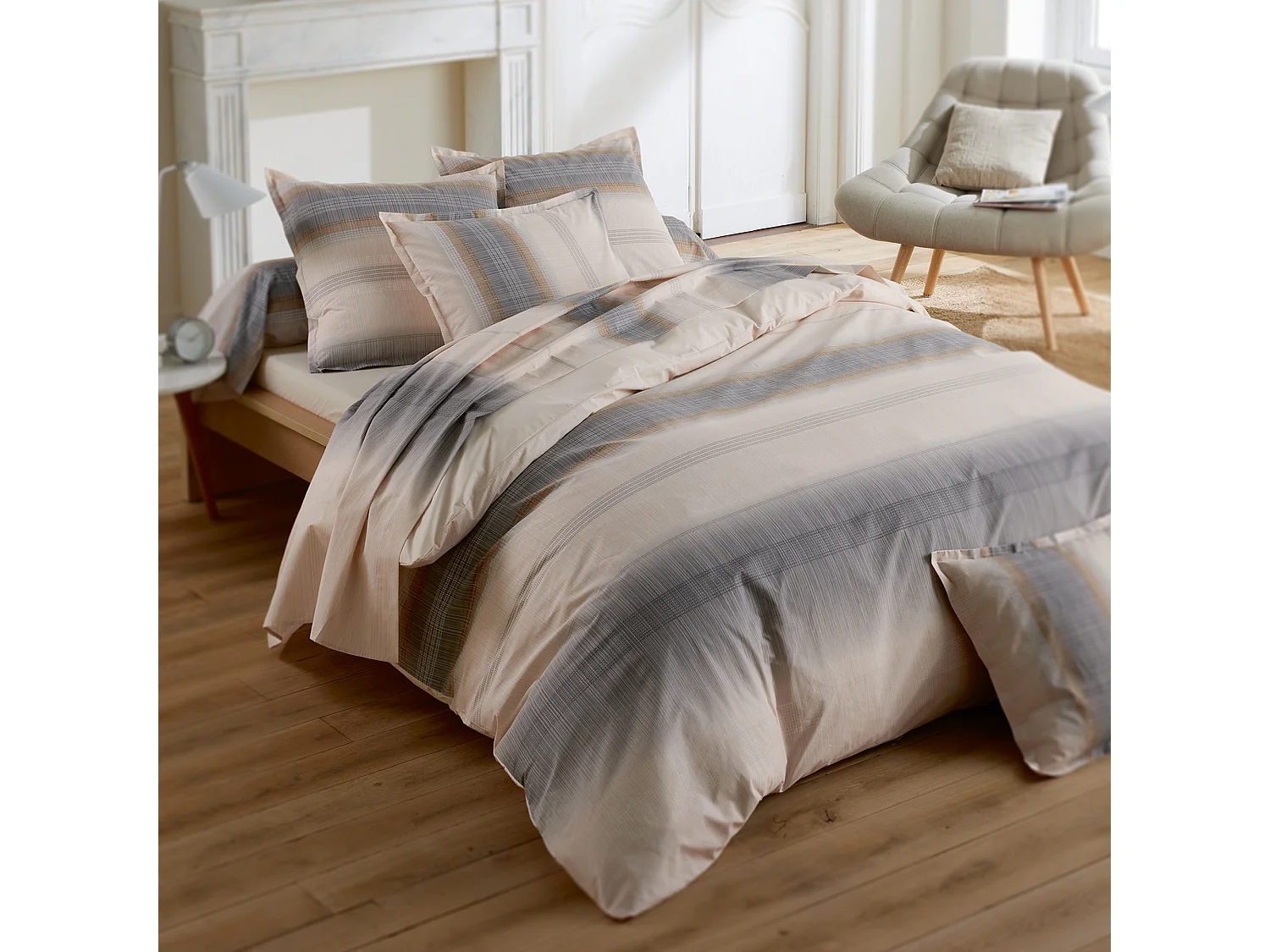 Housse de couette 280x240 cm percale coton ESTEBAN Beige