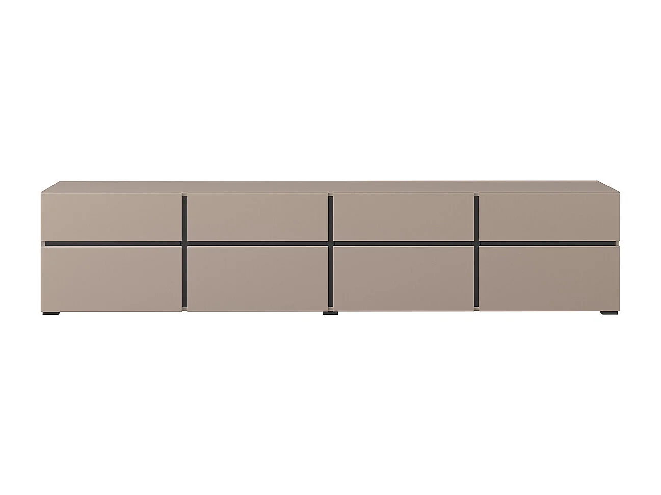 Meuble TV 4 portes 225 cm Lilia Taupe