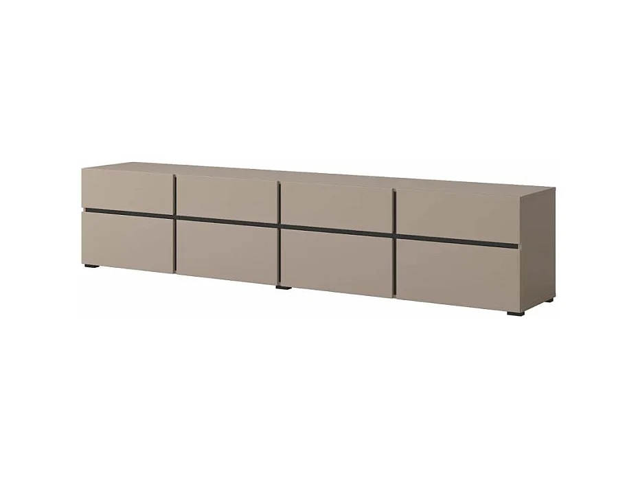 Meuble TV 4 portes 225 cm Lilia Taupe