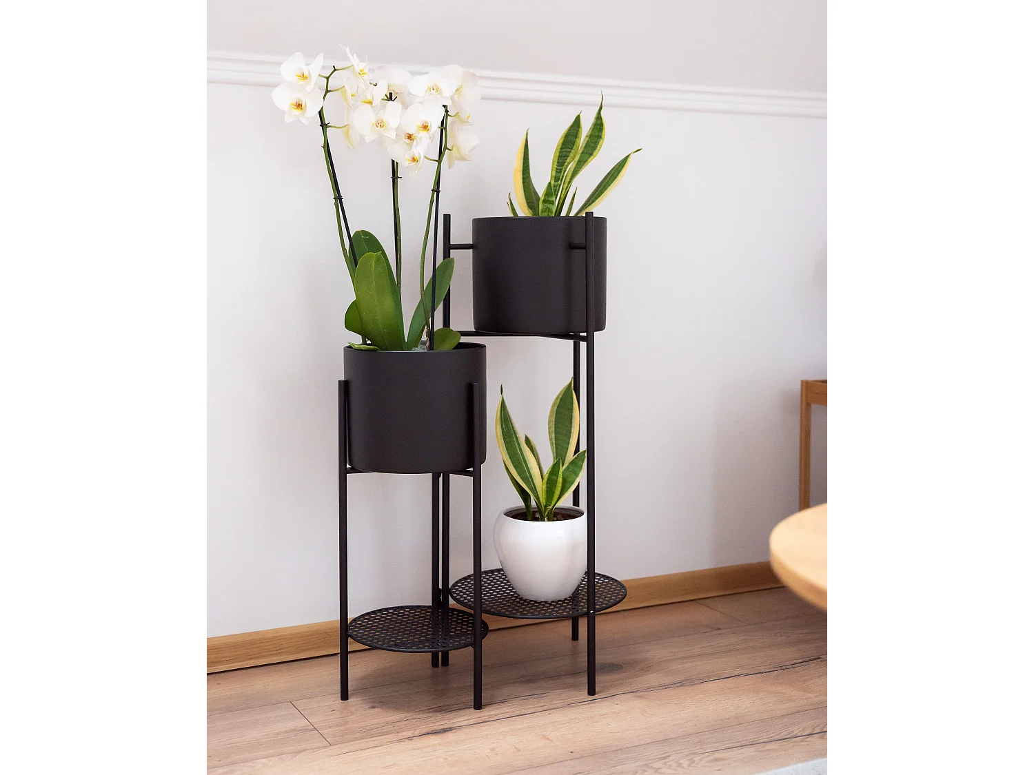 Support de pots ULMUS Métal 58 cm Noir