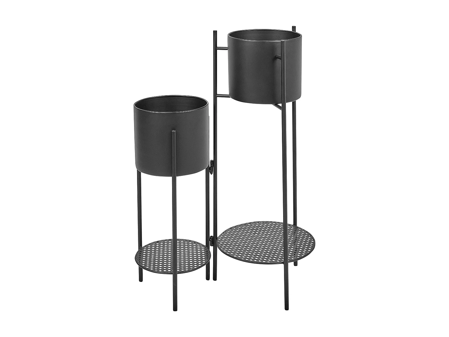 Pflanzenständer, Blumentopf für den Innenbereich, rund, aus Metall, schwarz, Ulmus