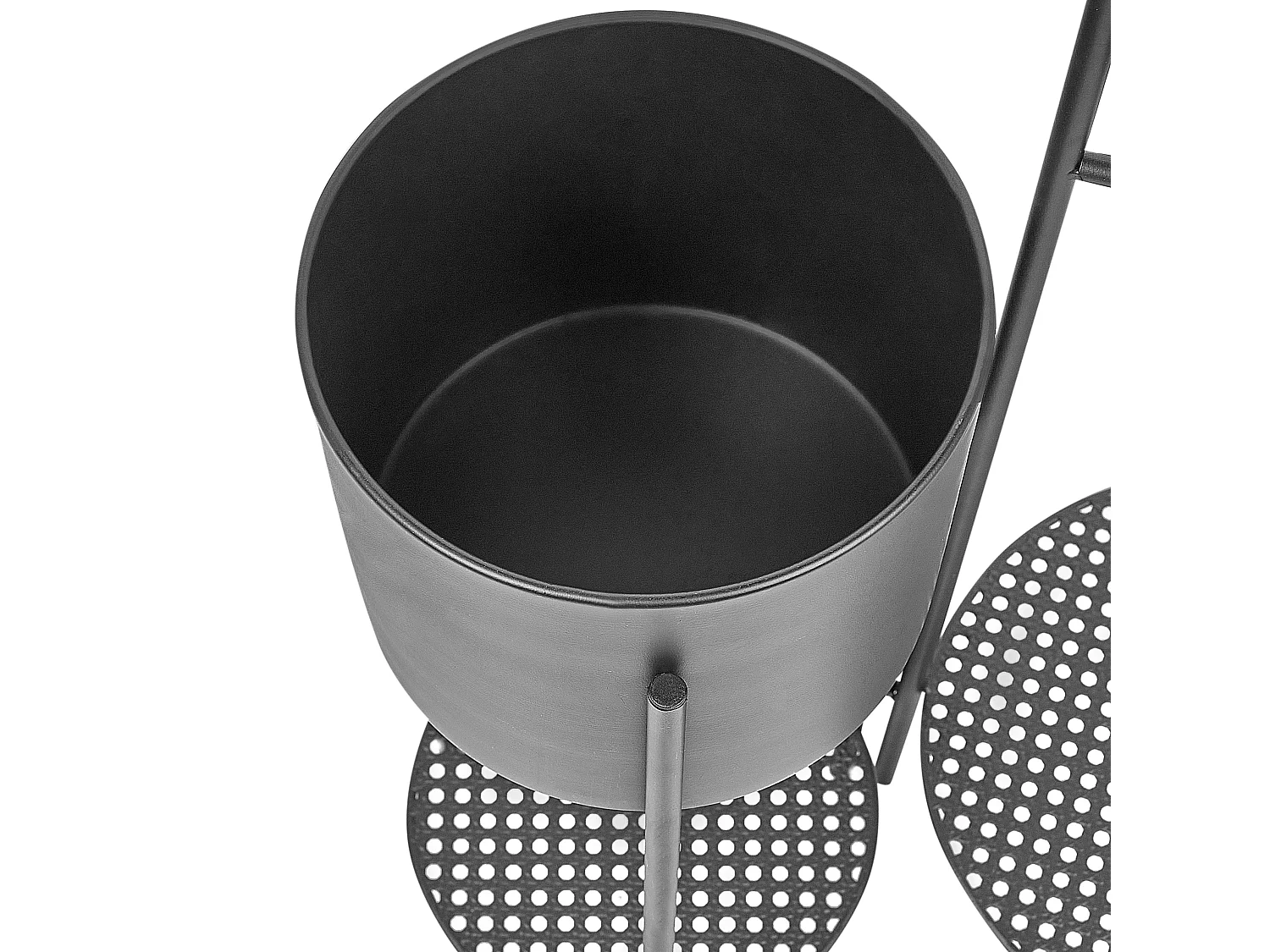 Pflanzenständer, Blumentopf für den Innenbereich, rund, aus Metall, schwarz, Ulmus