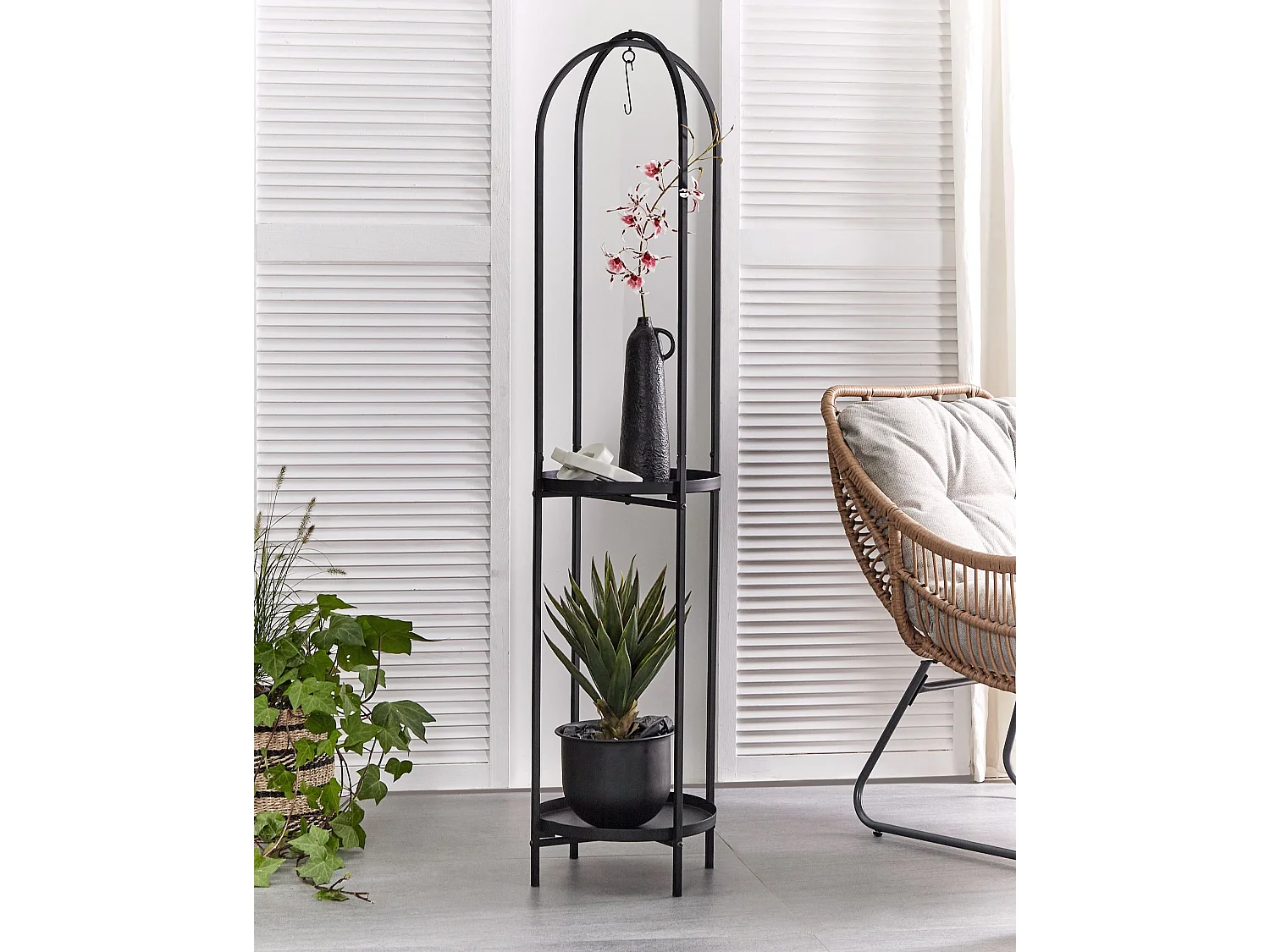 Plantenstandaard TAMARIX Metaal 35 cm Zwart