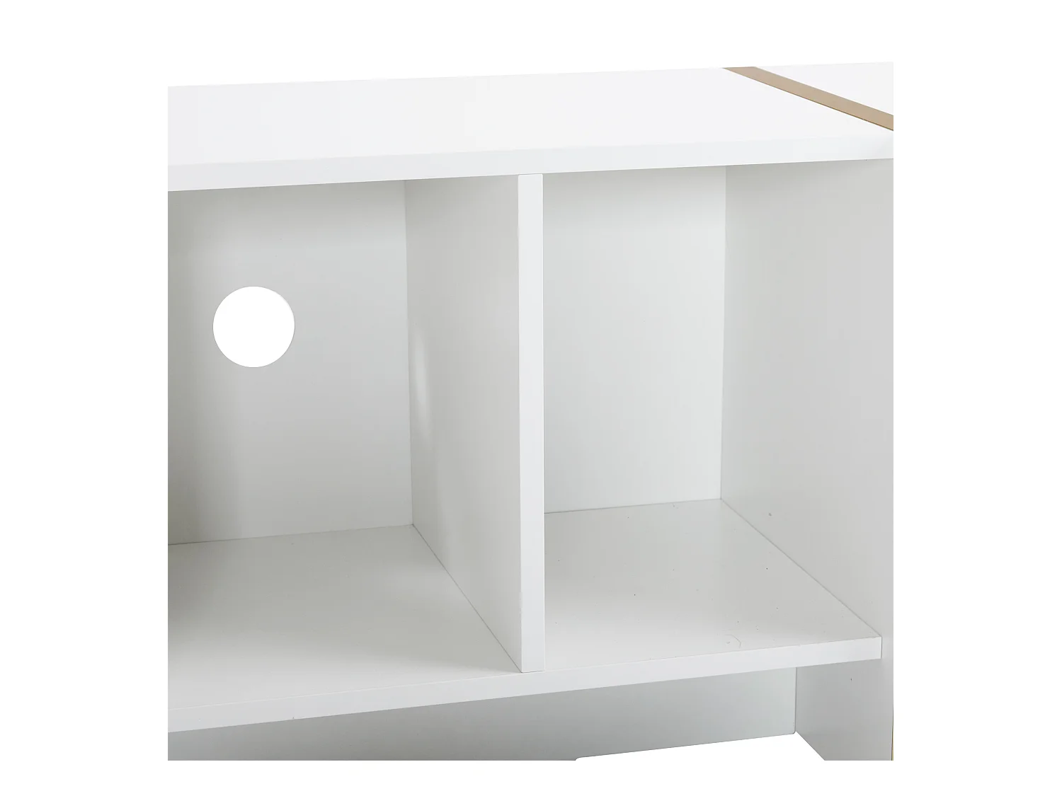 Meuble TV 190 cm - avec 2 portes 2 tiroirs 2 compartiments - Blanc