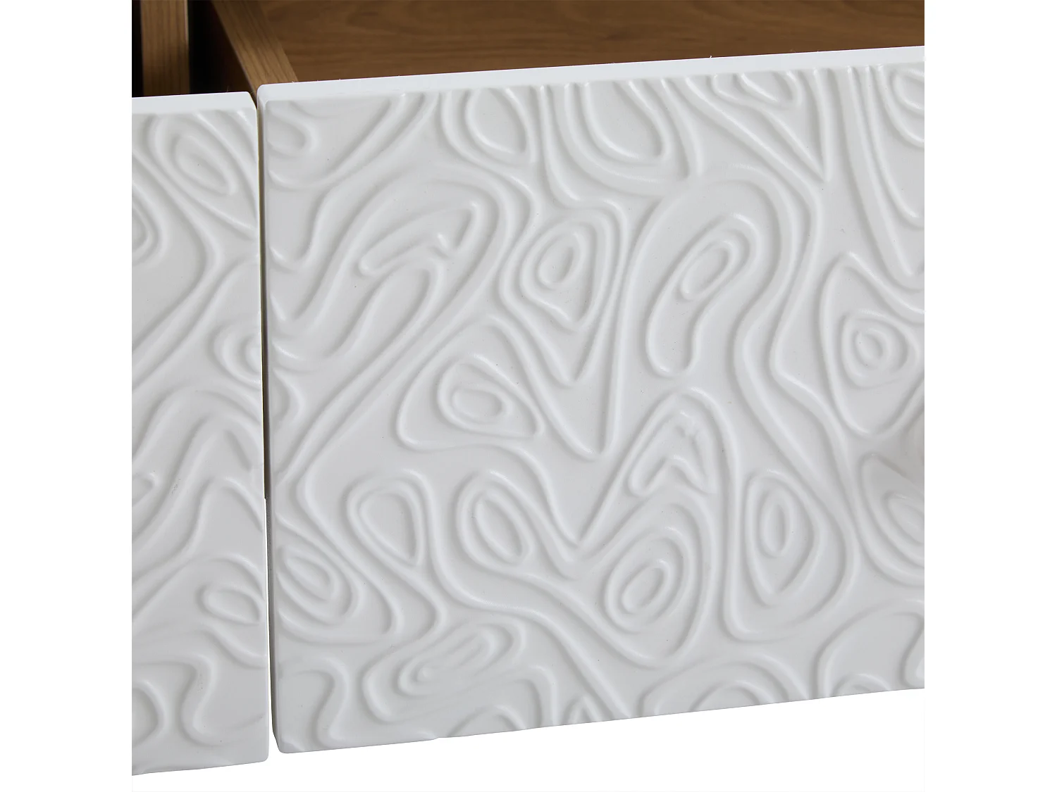 Meuble TV 150 cm - 3 tiroirs - en panneaux de particules - Blanc