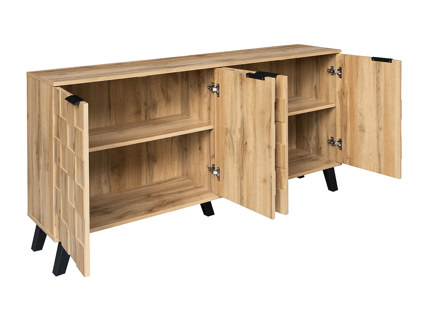 Sideboard mit 4 Türen – Spanplatte – Natur