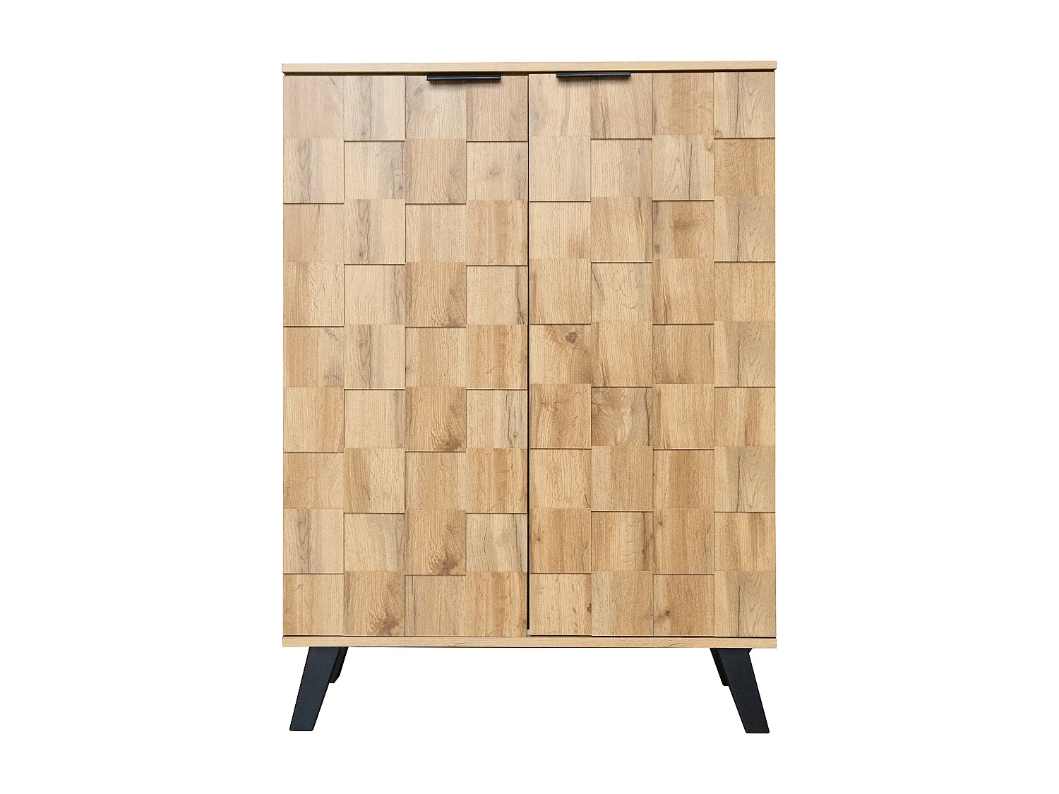 Hohes Sideboard – mit 5 Fächern und 2 Türen – Natur