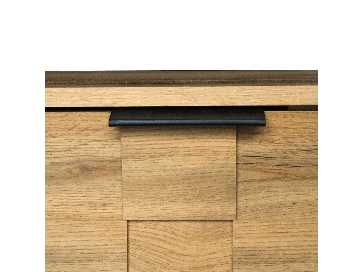 Meuble TV moderne - avec 2 portes et 2 compartiments ouverts - Naturel