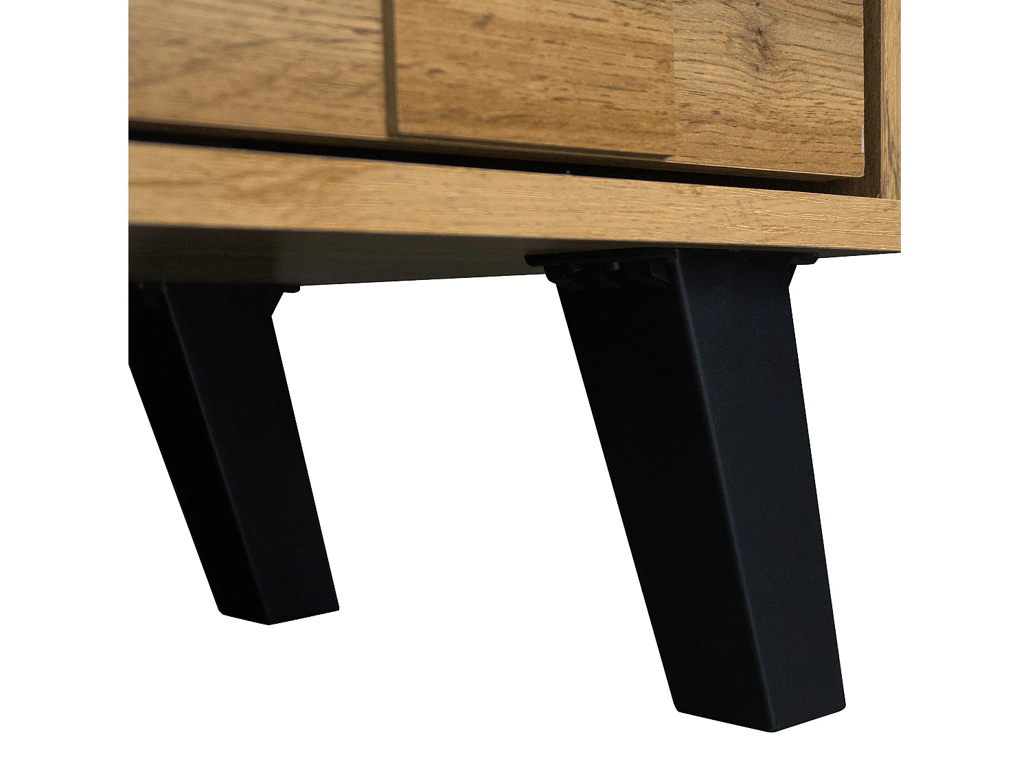 Meuble TV moderne - avec 2 portes et 2 compartiments ouverts - Naturel