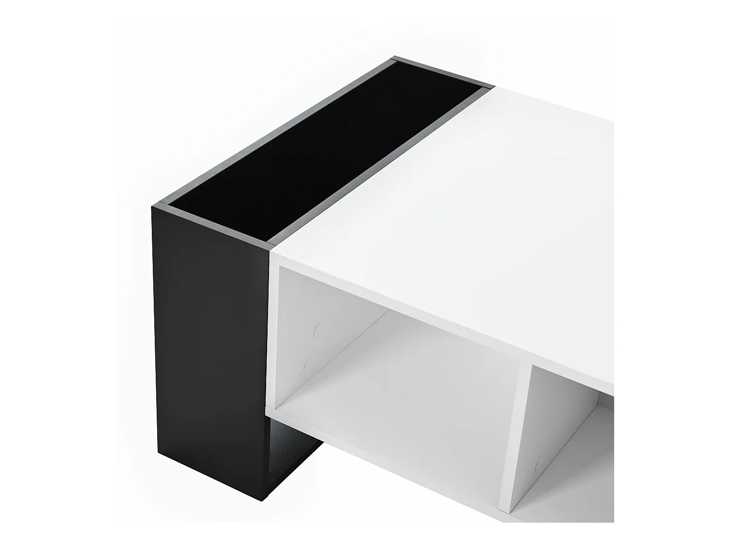Mesa de centro con un cajón - estilo moderno - Blanco y Negro