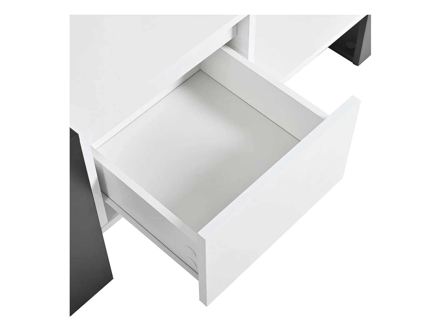 Mesa de centro con un cajón - estilo moderno - Blanco y Negro