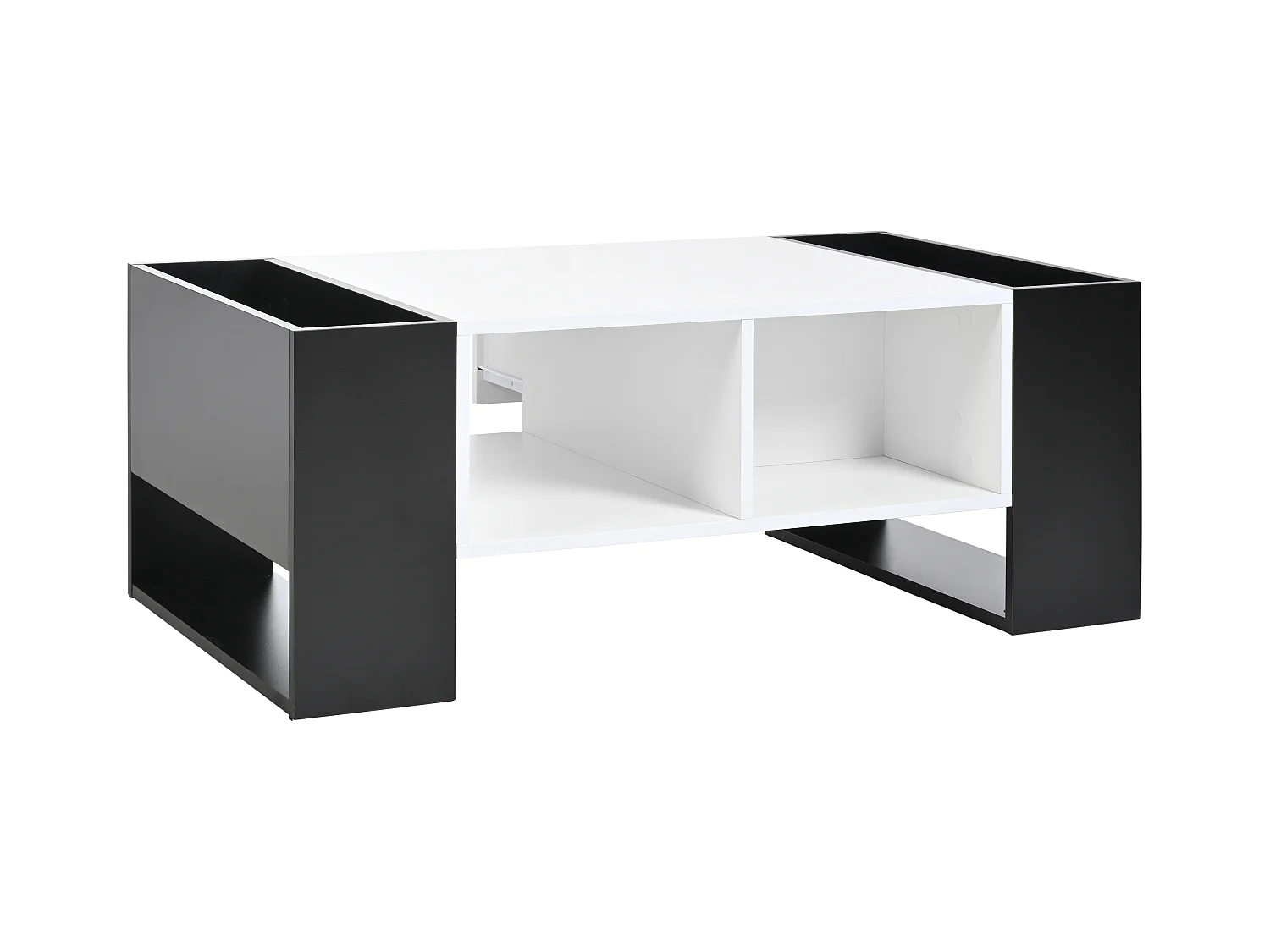 Mesa de centro con un cajón - estilo moderno - Blanco y Negro